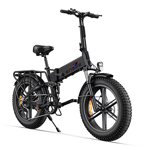 ENGWE Bicicleta Eléctrica Plegable 250W, 20'×4.0' Neumáticos Off-Road Gruesos, Caja De Cambios De 7 Velocidades Y Batería Reemplazable 48V 13Ah -...