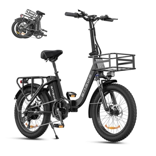 ENGWE Bicicleta Eléctrica Plegable, 20' Fat Tire Bicicleta eléctrica para Adultos, Batería extraíble de 15,6 Ah, Alcance de hasta 140KM
